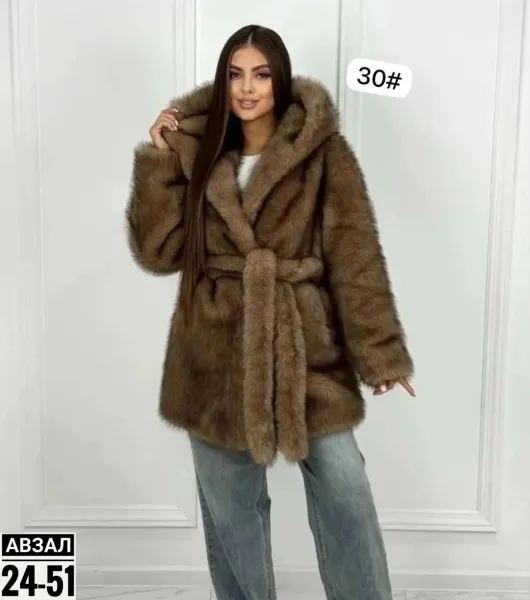 𝒩𝑒𝓌 𝒞𝑜𝓁𝓁𝑒𝓀𝓉𝒾𝑜𝓃 Шуба с капюшоном ЭКО Норка Длина — фото 3