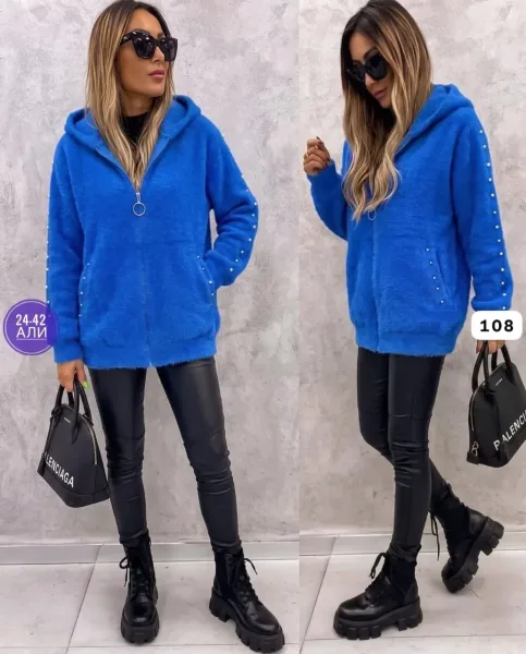 Кардиган с капюшоном отличной качество, альпака — фото 1