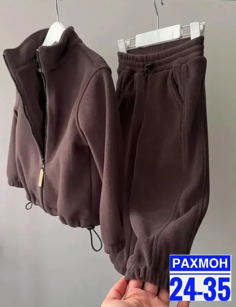 Мягкий, тёплый и уютный костюм для ваших маленьких модниц, двухсторонний флис — фото 3