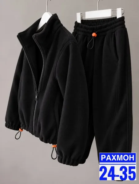 Мягкий, тёплый и уютный костюм для ваших маленьких модниц, двухсторонний флис — фото 5