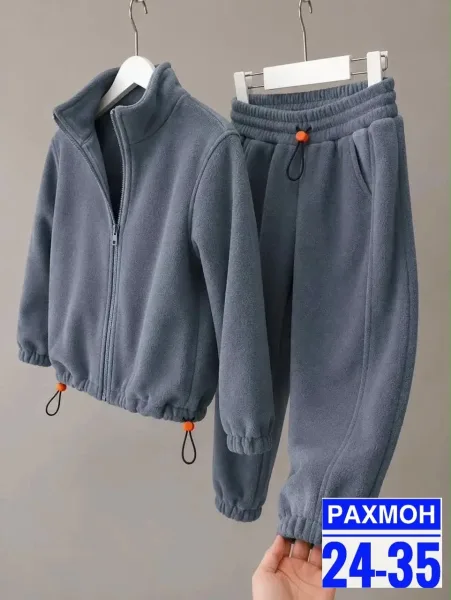 Мягкий, тёплый и уютный костюм для ваших маленьких модниц, двухсторонний флис — фото 6