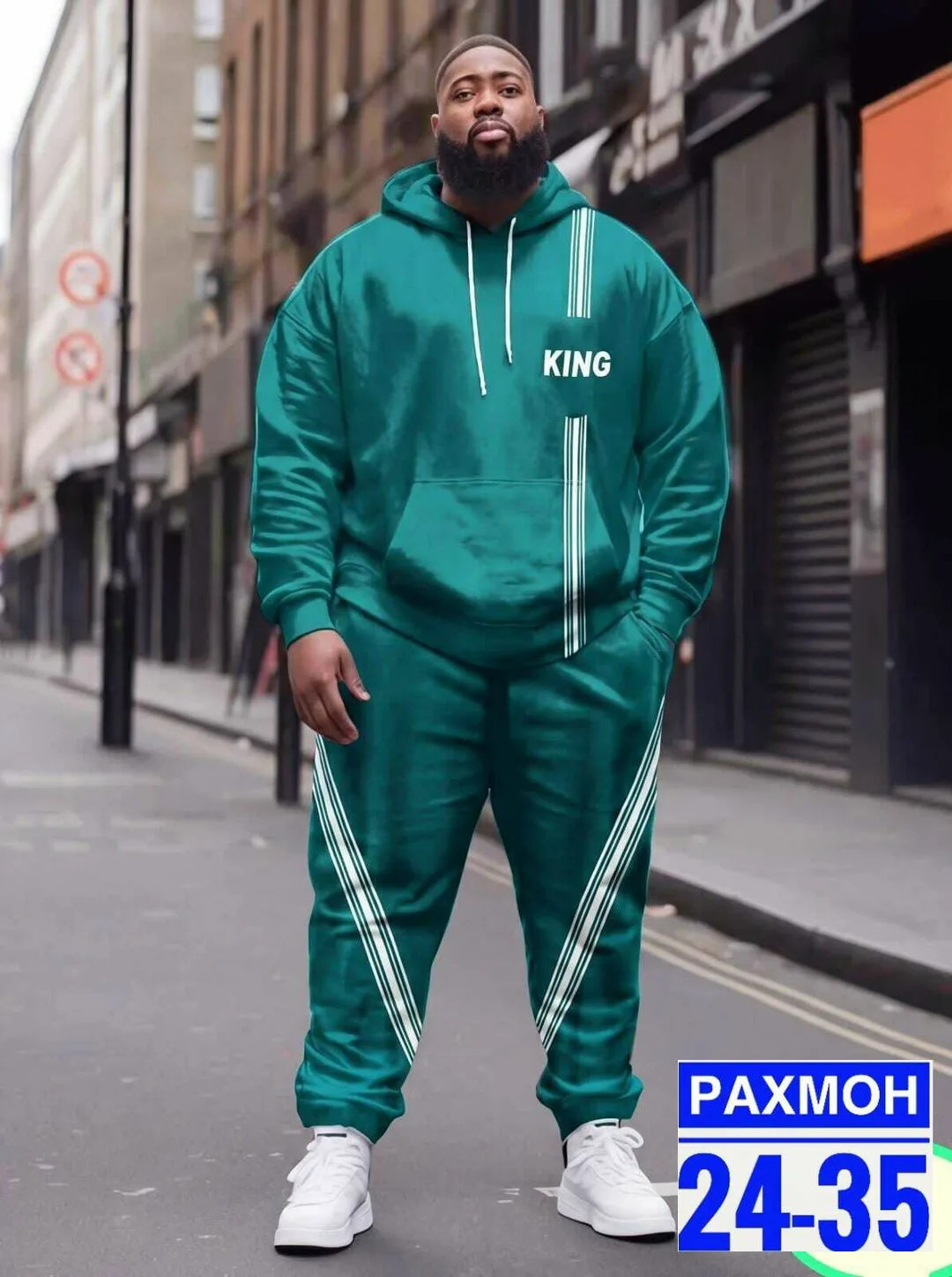 Спортивный костюм мужской из двунитки на флисе — фото 2