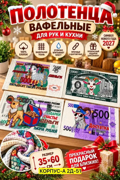 Вафельное полотенце из 100 хлопка