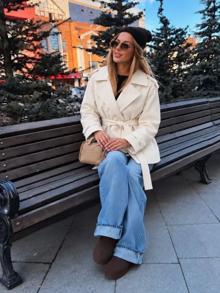 Утеплённый тренч ZARA на синтепоне — фото 3