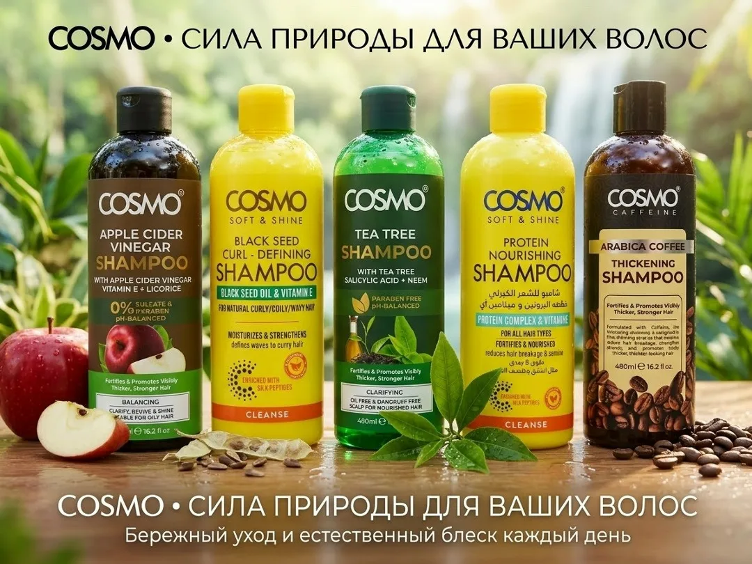 Keratin Hair Naturals Основные характеристики и виды шампуней COSMO — фото 1