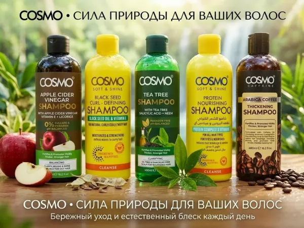 Keratin Hair Naturals Основные характеристики и виды шампуней COSMO