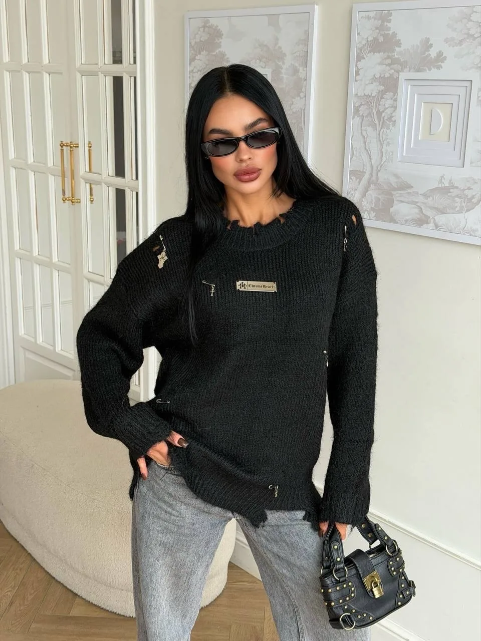 Свитер Chrome Hearts из полиакрилового волокна, шерсти, нейлона — фото 1