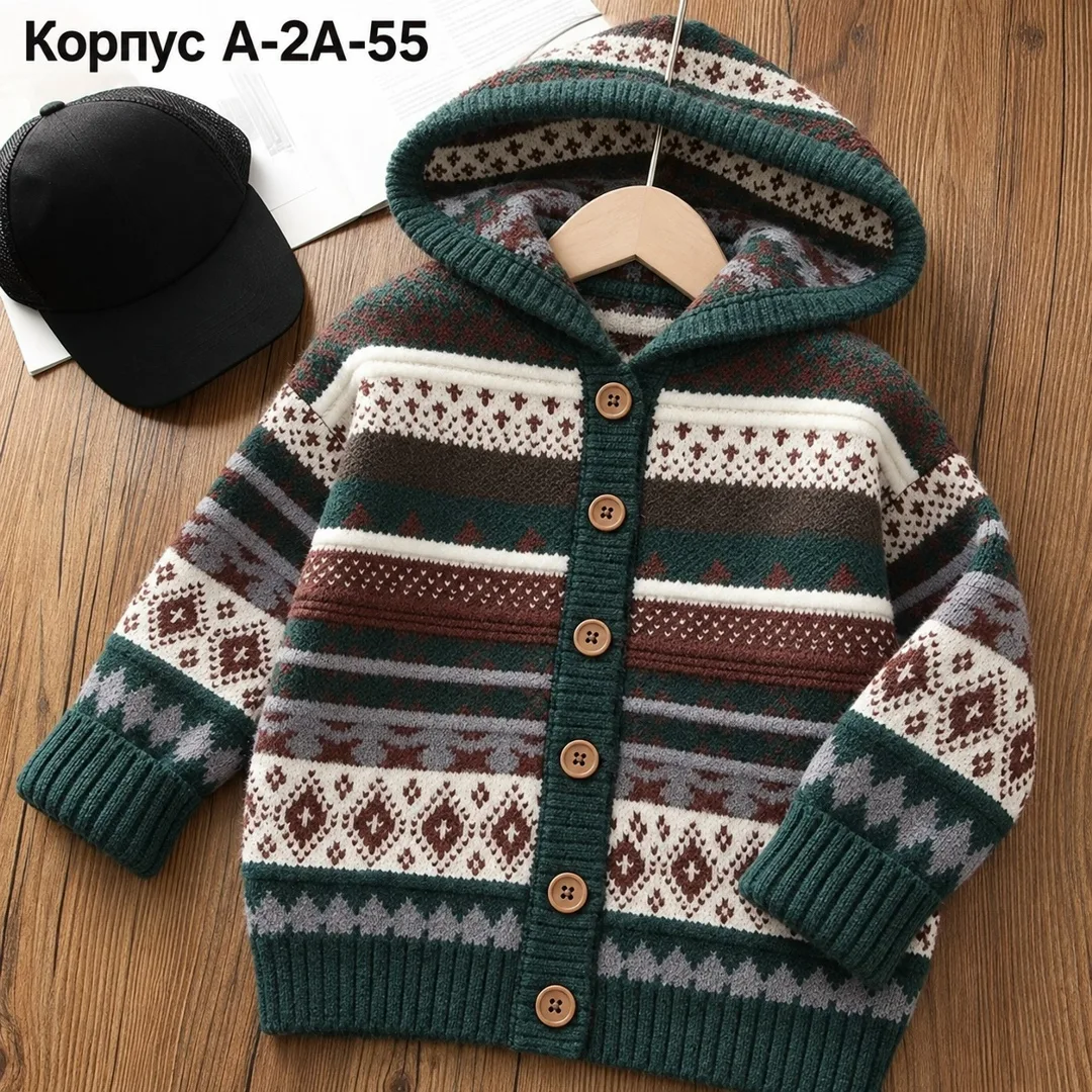 Трикотажный кардиган с капюшоном, подходит для повседневного ношения — фото 2