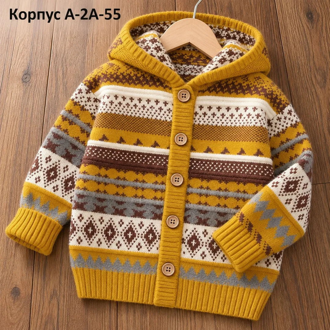 Трикотажный кардиган с капюшоном, подходит для повседневного ношения — фото 2