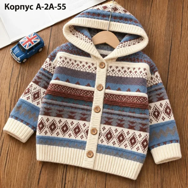 Трикотажный кардиган с капюшоном, подходит для повседневного ношения — фото 3