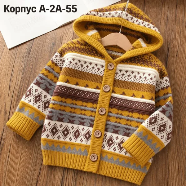 Трикотажный кардиган с капюшоном, подходит для повседневного ношения — фото 6