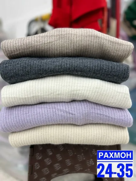Вязаный свитер из кашемира с эффектными расцветками и рукавами фонарик — фото 6