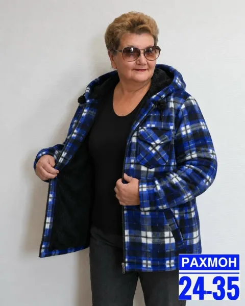 Рубашка в клетку с фланелью и мягким мехом внутри — фото 9