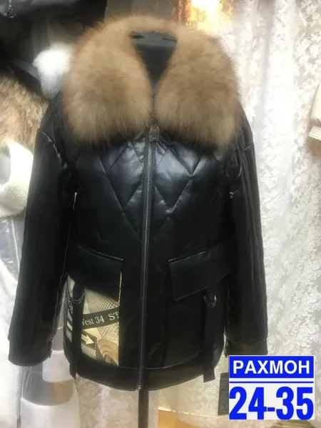 Куртка из ткани Эко кожа — фото 4