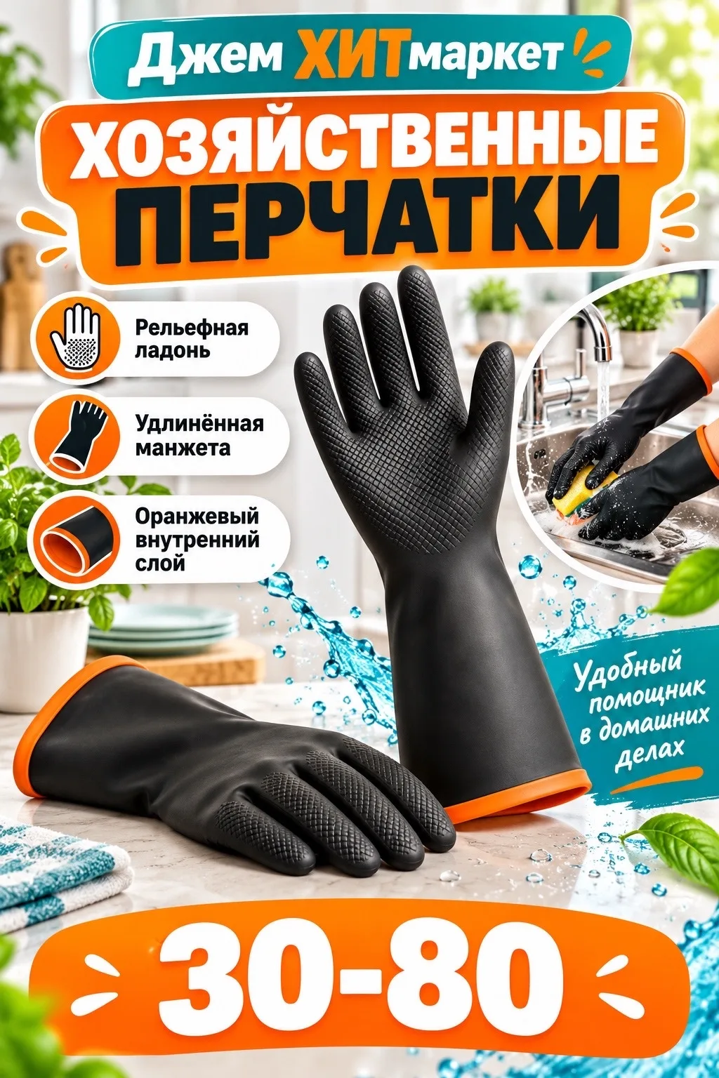 Пригодятся для мытья посуды, уборки кухни, ванной и других хозяйственных дел — фото 1