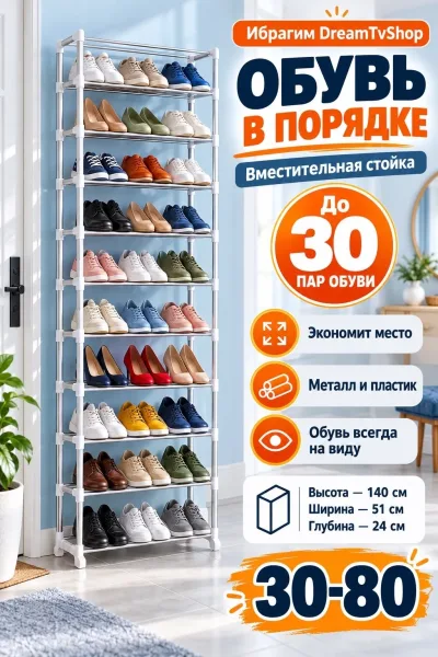 Стойка для обуви 10 ярусов — фото 1