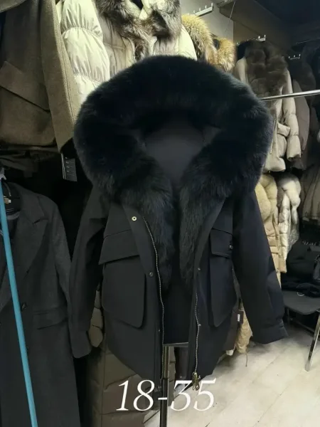 Куртка женская с натуральным мехом песца — фото 2