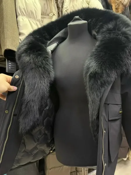 Куртка женская с натуральным мехом песца — фото 5