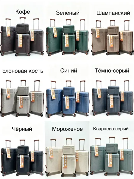 Набор из четырёх функциональных элементов: чемодан с колесами, ручка, отделения — фото 9