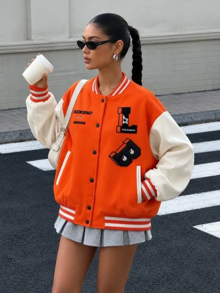 Бомбер Oversize из турецкой плотной двухнитки с эка кожей — фото 5