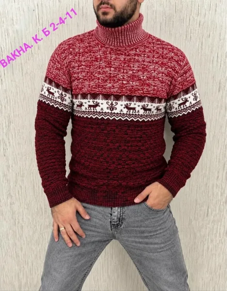 Тёплый свитер мужской из фабричного материала — фото 1