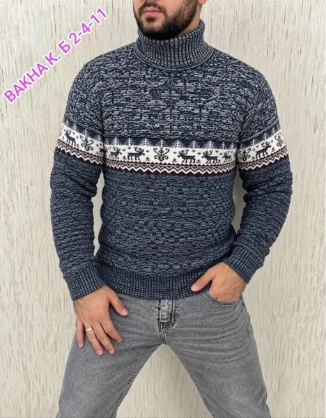 Тёплый свитер мужской из фабричного материала — фото 4