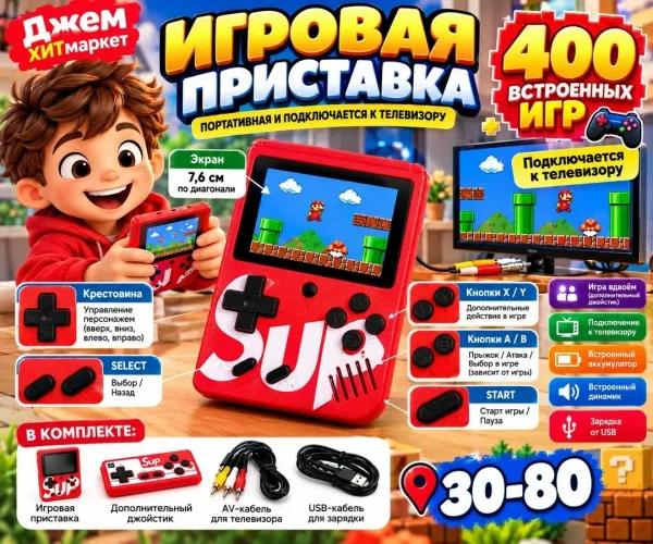 Игровая приставка SUP — 400 игр — фото 1
