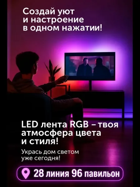 СВЕТОДИОДНАЯ RGB-ЛЕНТА 5 МЕТРОВ — фото 3