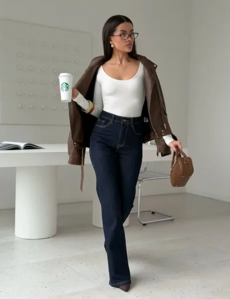 Джинсы из хлопкового джинса с добавлением стрейча — фото 3
