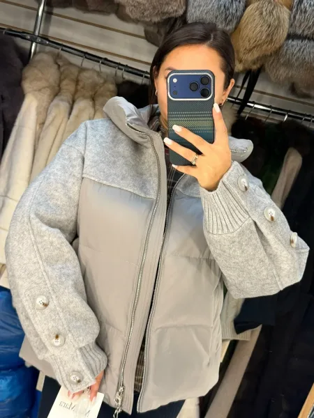 Пуховик Max Mara, валенная шерсть, пух и перо — фото 1