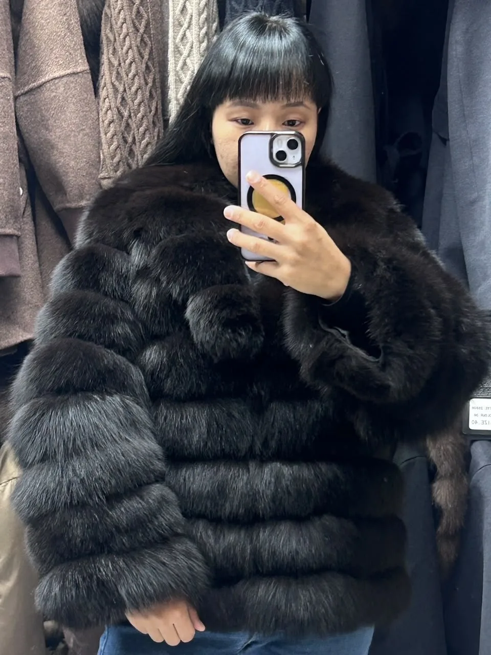 Шуба из натурального меха песца — фото 1