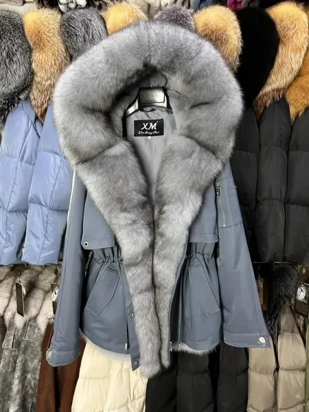 Парка люкс из натурального меха песца — фото 5