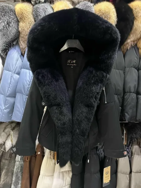 Парка люкс из натурального меха песца — фото 19