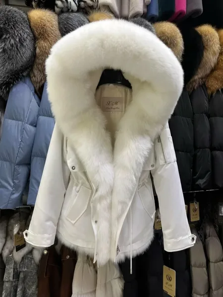 Парка люкс из натурального меха песца — фото 17