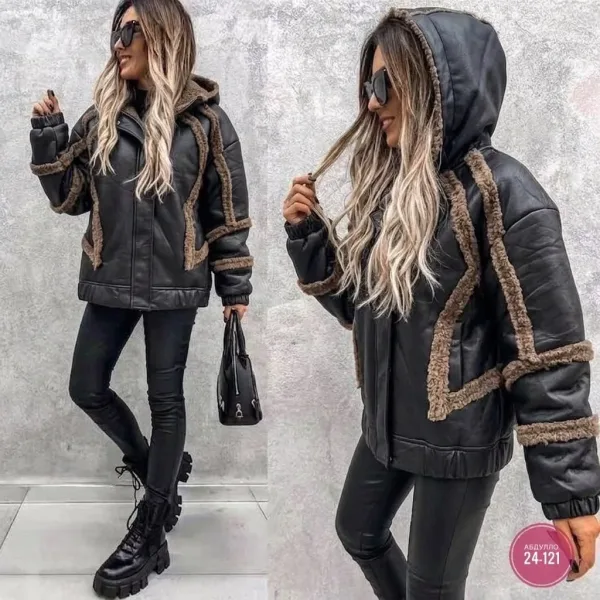 Куртка из ткани кожа