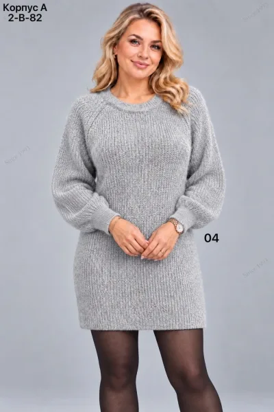 Женское вязаное платье из 80 кашемира и 20 шерсти — фото 13