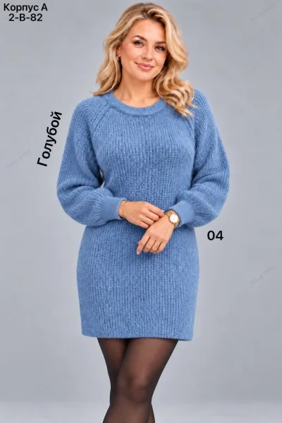 Женское вязаное платье из 80 кашемира и 20 шерсти — фото 17