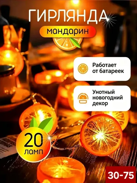 Гирлянда апельсины 6м — фото 1