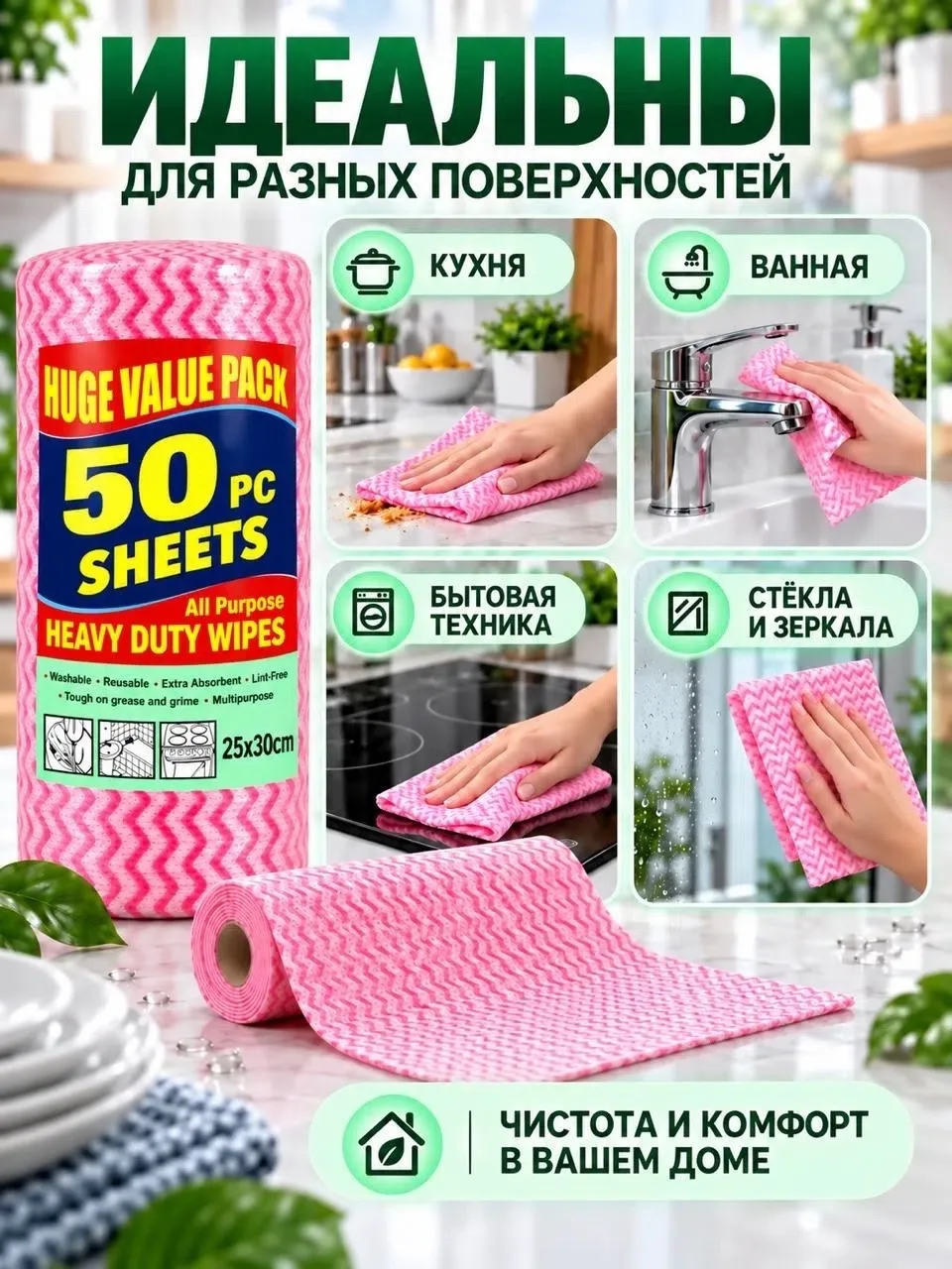 Универсальные салфетки в рулоне чистота и комфорт в каждом доме — фото 2