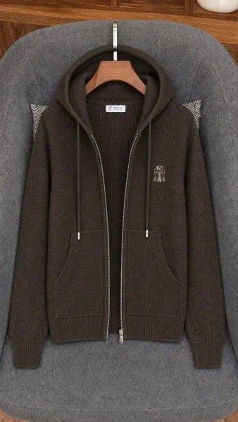 Кардиган Brunello Cucinelli из хлопка крупный вязка — фото 3
