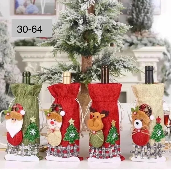 Праздничный чехол бутылки новогодние украшение — фото 5