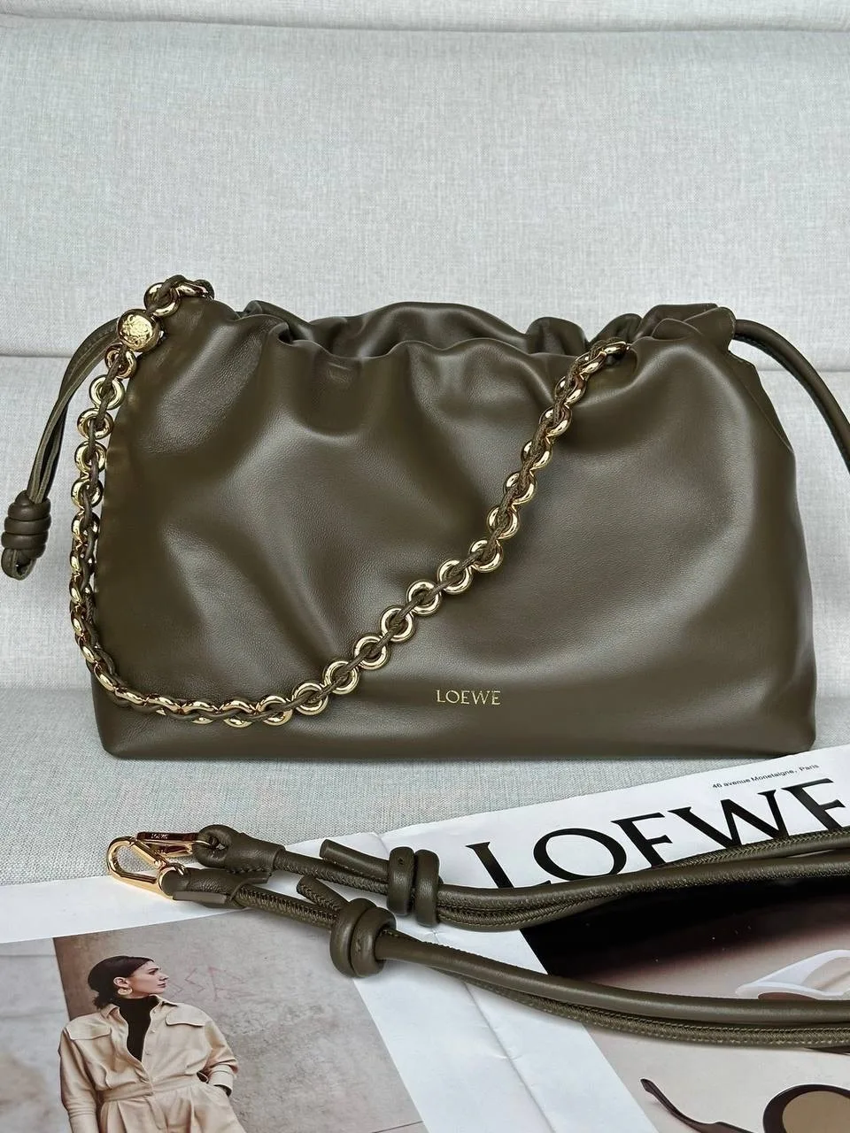 Сумка LOEWE кожа и замша — фото 2