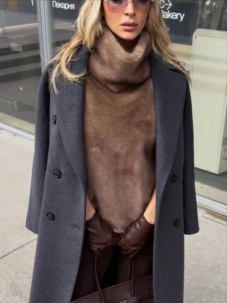 Жилет из искусственного экомеха — фото 2