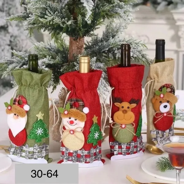 Праздничный чехол бутылки новогодние украшение — фото 6