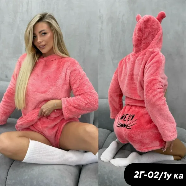 Пижама женская из фабричного материала велсофт — фото 5