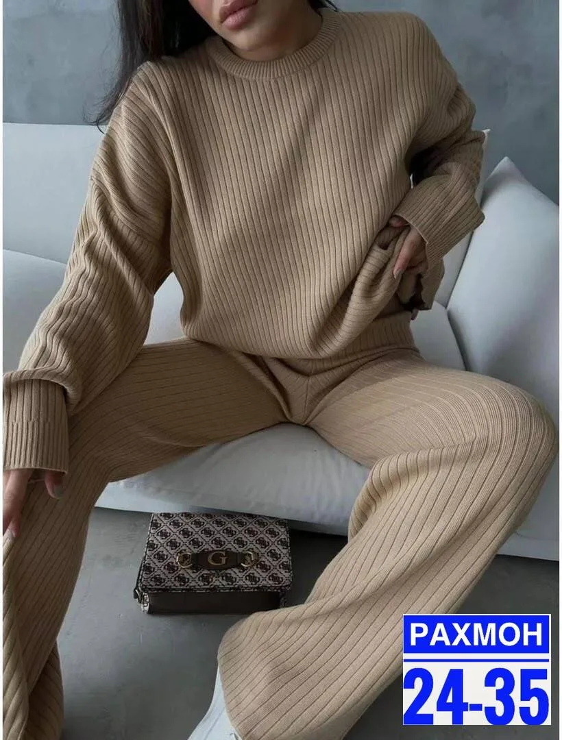 Тёплый костюм из ткани Лапша Кашемирный — фото 1