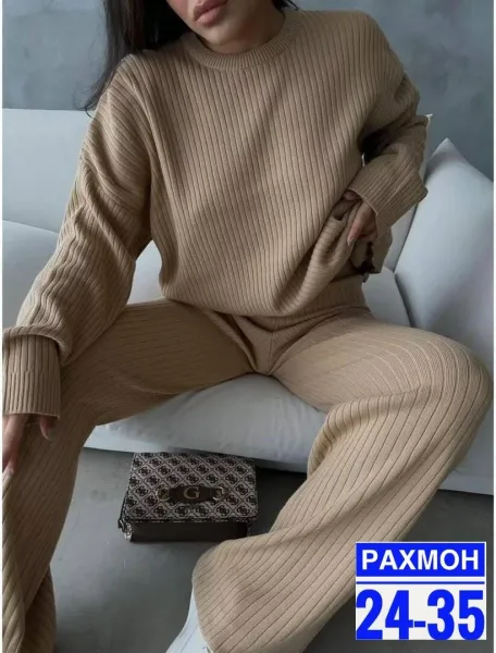 Тёплый костюм из ткани Лапша Кашемирный — фото 1