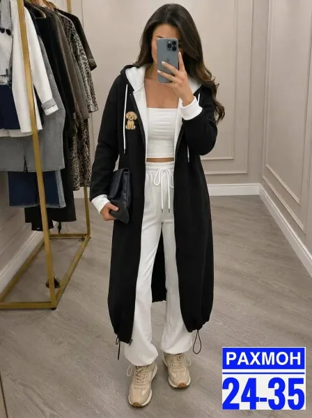 Кардиган из мягкого флиса с начесом, подходит по размеру — фото 1
