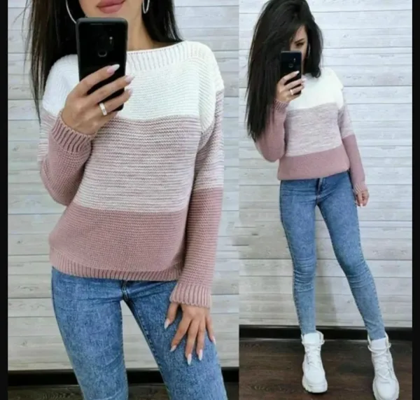 Свитер оверсайз женский из шерсти и акрила — фото 5