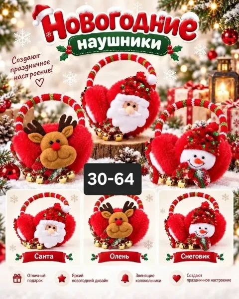 Новогодний Наушники меховые — фото 6